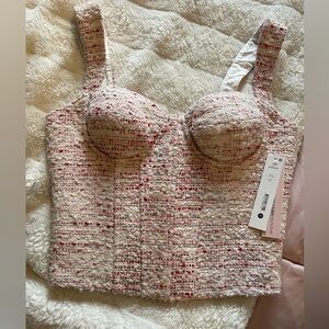 New - Bloomingdale’s Aqua XS tweed Bustier top